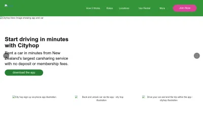 Screenshot preview of cityhop.co.nz