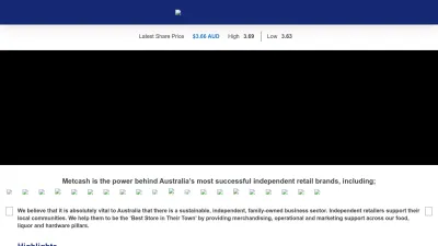 Screenshot preview of metcash.com