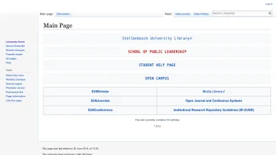 Screenshot preview of wiki.lib.sun.ac.za