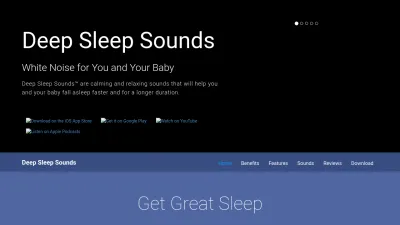Screenshot preview of deepsleepsounds.com