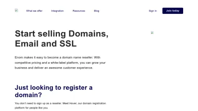 Screenshot preview of enom.com