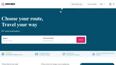 Screenshot preview of yescapa.com