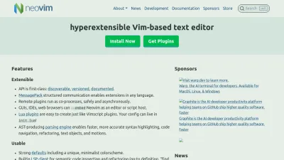 Screenshot preview of neovim.io