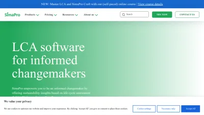 Screenshot preview of simapro.com