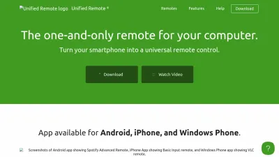 Screenshot preview of unifiedremote.com