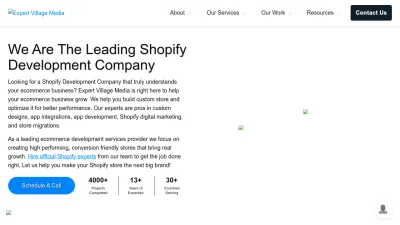 Screenshot preview of expertvillagemedia.com