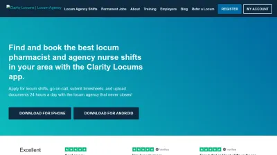 Screenshot preview of claritylocums.com