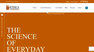 Screenshot preview of ethicsunwrapped.utexas.edu