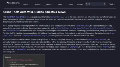 Screenshot preview of gtaboom.com