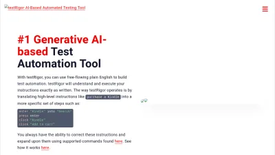 Screenshot preview of testrigor.com