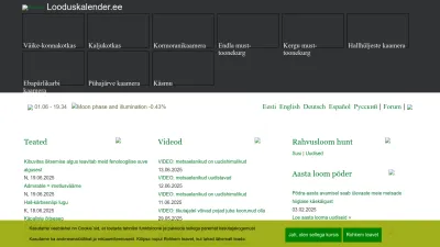 Screenshot preview of looduskalender.ee