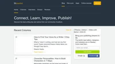 Screenshot preview of litreactor.com