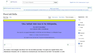Screenshot preview of to.wikipedia.org