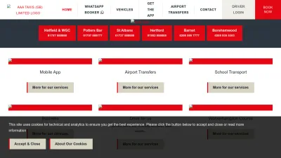 Screenshot preview of aaataxis.com