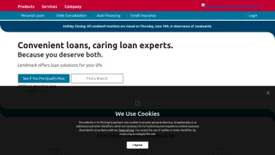 Screenshot preview of lendmarkfinancial.com