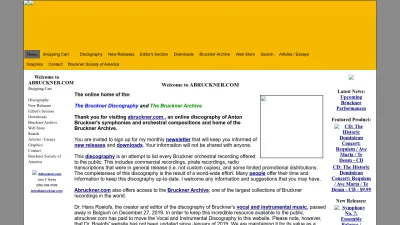 Screenshot preview of abruckner.com