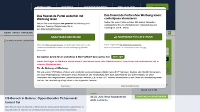Screenshot preview of freenet.de