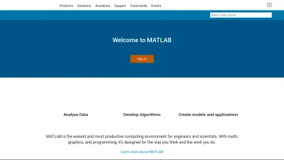 Screenshot preview of matlab.mathworks.com