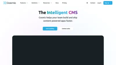 Screenshot preview of cosmicjs.com