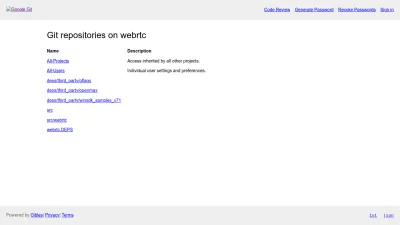 Screenshot preview of webrtc.googlesource.com