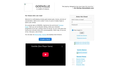 Screenshot preview of godvillegame.com