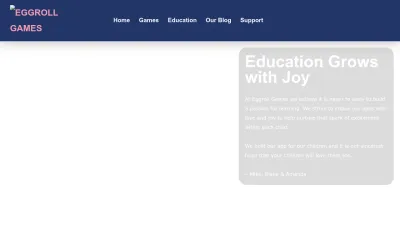 Screenshot preview of eggrollgames.com