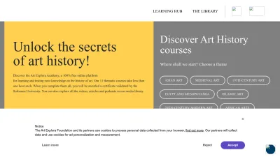 Screenshot preview of academy.artexplora.org