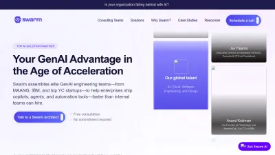 Screenshot preview of swarm.work