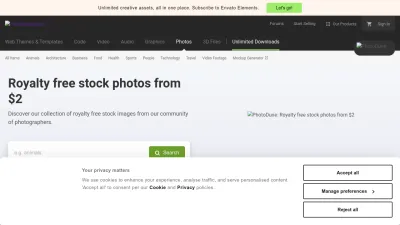 Screenshot preview of photodune.net