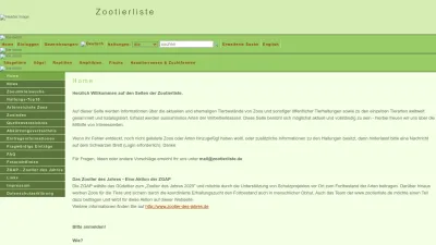 Screenshot preview of zootierliste.de