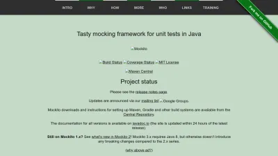 Screenshot preview of site.mockito.org