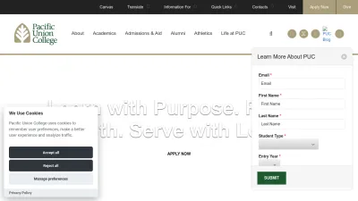 Screenshot preview of puc.edu