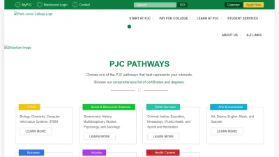 Screenshot preview of parisjc.edu