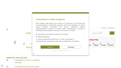 Screenshot preview of okokorecepten.nl