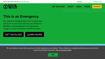 Screenshot of Extinctionrebellion.uk