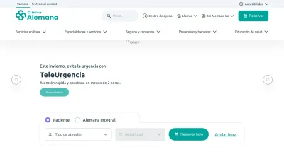 Screenshot preview of clinicaalemana.cl