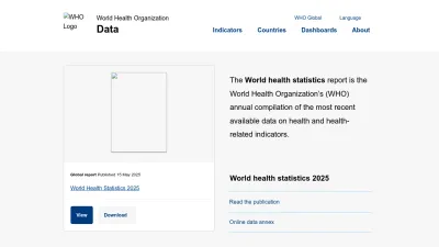 Screenshot of Data.who.int