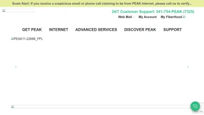 Screenshot preview of peakinternet.com