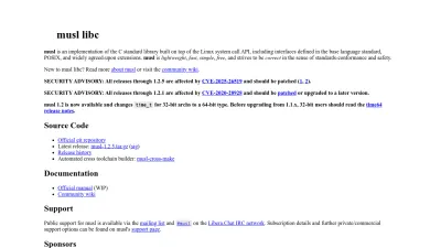 Screenshot preview of musl.libc.org