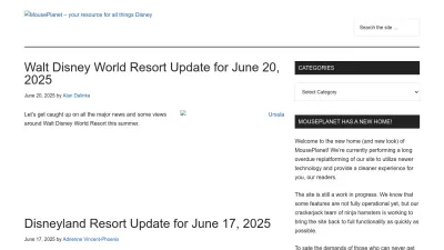 Screenshot preview of mouseplanet.com