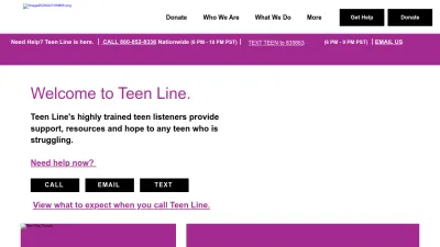 Screenshot of Teenline.org
