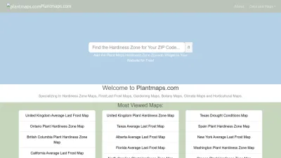 Screenshot preview of plantmaps.com