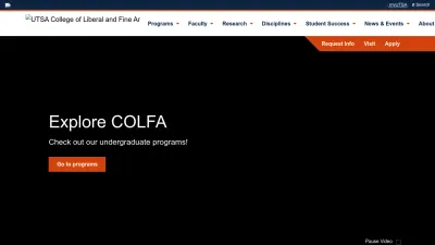 Screenshot preview of colfa.utsa.edu
