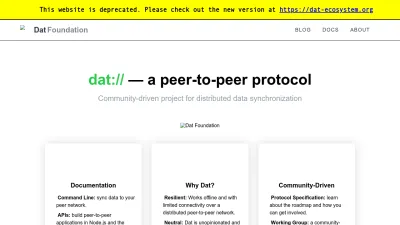 Screenshot preview of datproject.org