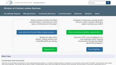 Screenshot preview of criminaljustice.ny.gov