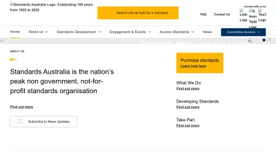 Screenshot preview of standards.org.au