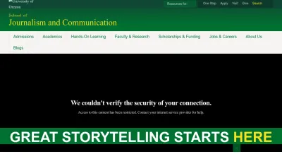 Screenshot preview of journalism.uoregon.edu