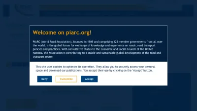 Screenshot preview of piarc.org