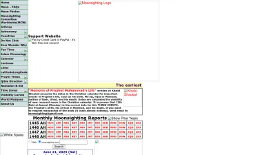 Screenshot preview of moonsighting.com