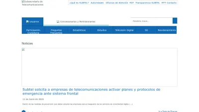 Screenshot preview of subtel.gob.cl